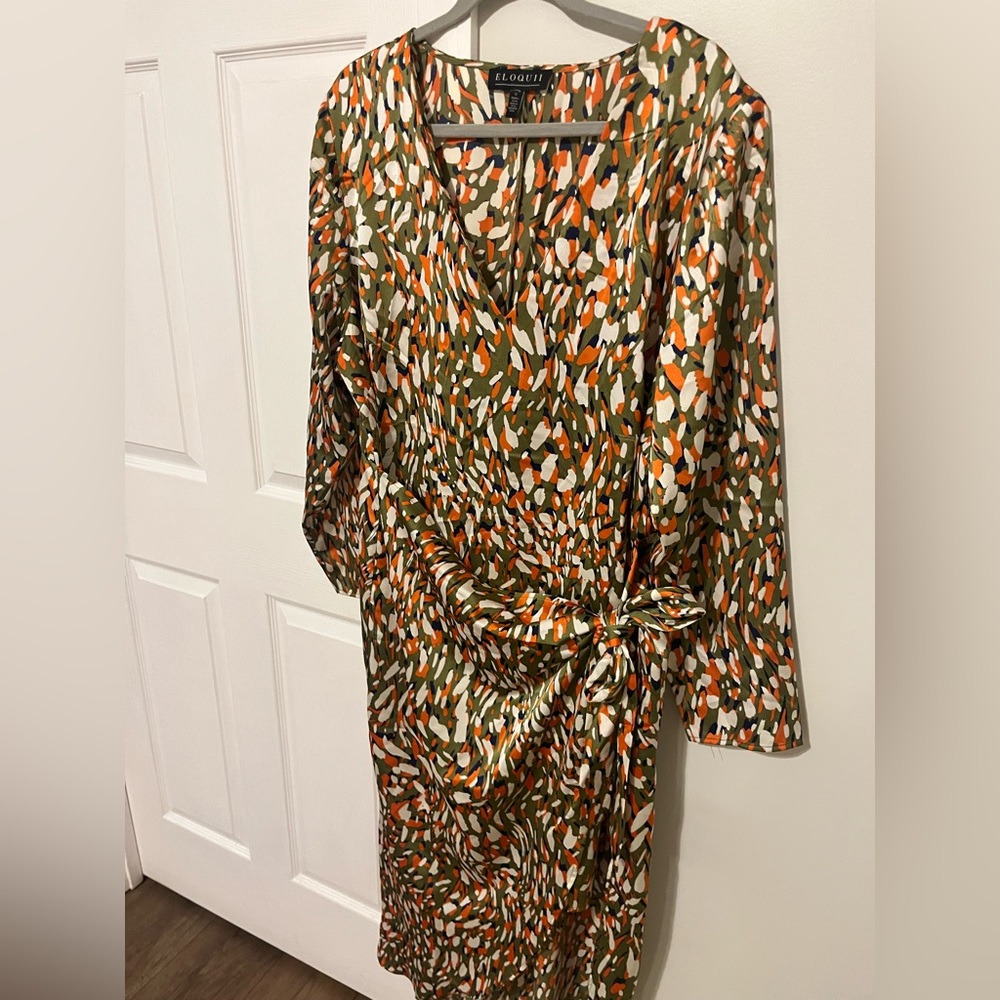 Multiple color silk wrap dress